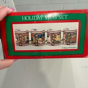 12 Twelve Days of Christmas Complete Set of 4 Coffee Mugs Betty Whiteaker CIC...